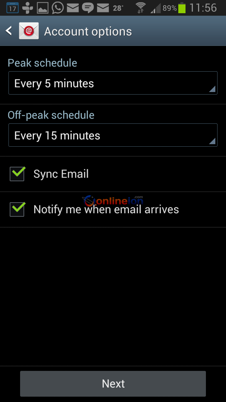 Android Account Options
