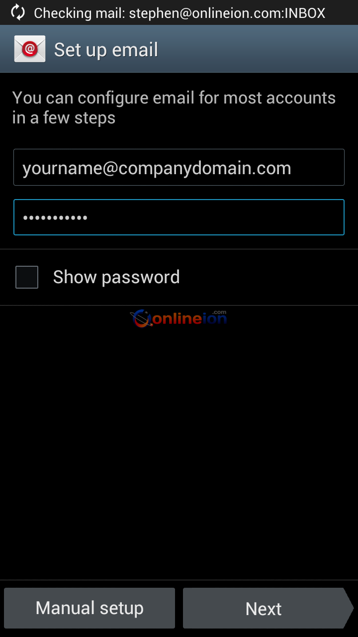 Android Setup Email