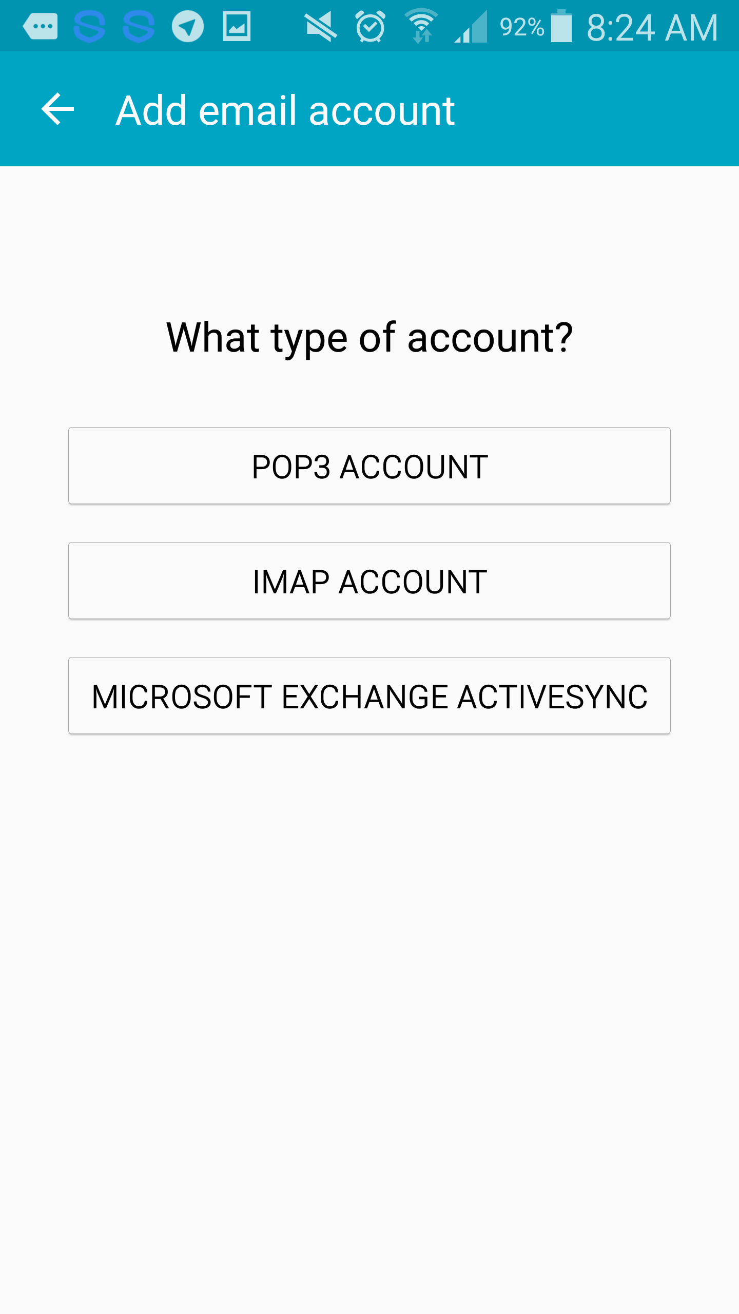 Step 3 of Email settings for Android V5