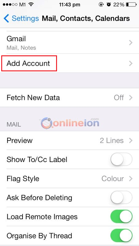 IOS7 Mail page