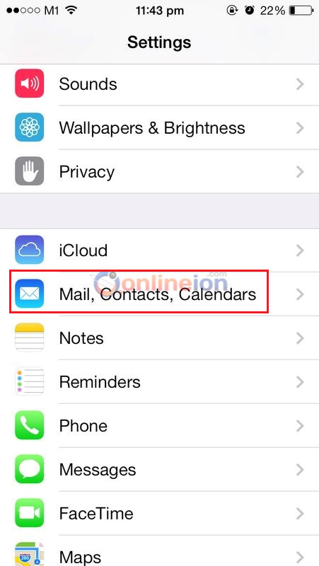 IOS7 Settings Page