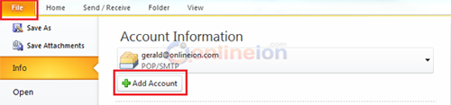 Outlook2010 Add account