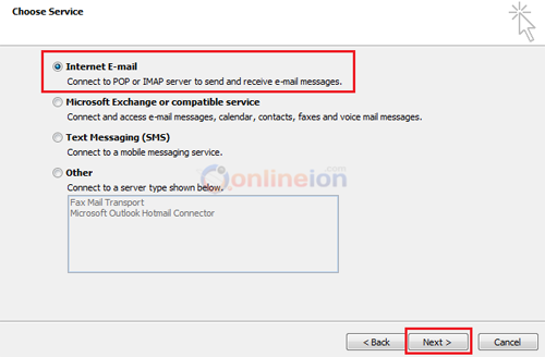 Outlook2010 Internet Email