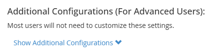 Spam Additional Configurations