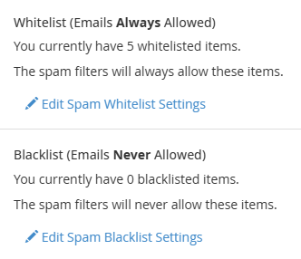 Spam Additional Configurations